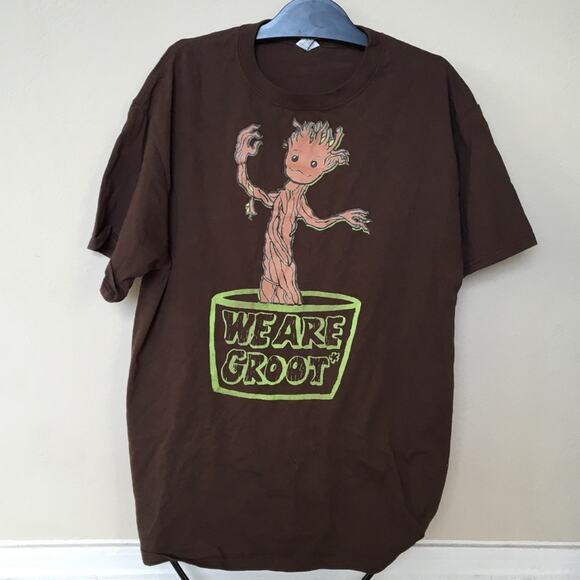 GROOT guardians of the galaxy TEE SHIRT Medium BROWN SS - Picture 4 of 5
